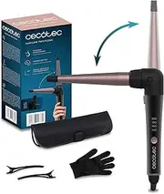Cecotec Conic SurfCare TwistConic 33W Tapered Curler with 90 Degree Arc for Comfort Includes Thermal Glove, Bag and 2 Clips
