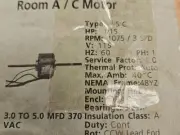DAYTON 3M134A FAN DUTY AC MOTOR, 1/15 HP, 1075/3SPD RPM, 115 VOLTS, 48Y FRAME