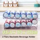 2-Tiers Refrigerator Organizer Stackable Bins Can Rolling Storage Box Holder