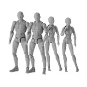 4 Sets Drawing Body Artists PVC Figure Model Drawing Models Drawing Mannequin Figure Grey