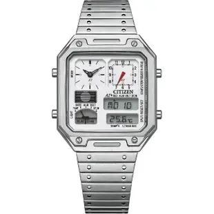 【CITIZEN 星辰】80年代復古設計 Thermo Sensor 手錶 指針/數位/溫度顯示 送行動電源(JG2120-65A)