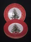 222 Fifth O' Tannenbaum Accent Dessert Salad Plates Set of 4 New