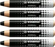 Whiteboard and Flipchart Markers - STABILO MARKdry - Pack of 5 - Black