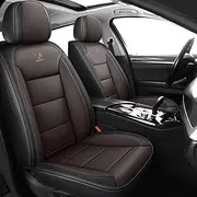 DELPOS Car Seat Covers Universal Full Set Accessories for Mitsubishi Mirage Sedan/Mirage Coupe/Minica/Minica Dangan 4/Minica Guppy Car Accessories, Black coffee
