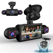 1080P Car Dash Camera Front Inside and Rear DVR Dash Cam Video Recorder G-Sensor