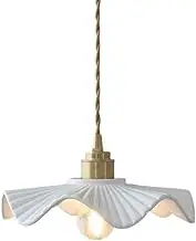 White Ceramic Pendant Light Pleated Kitchen Island Lighting Fixture Copper Mini Chandeliers Ceiling Lights for Kitchen