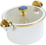 yuksok Stovetop Cooking Pot Slow Cooker and Food Warmer 7L with Lid Easy Clean Hot Pot Rice Cooking Steamer for Food Cereals Noodles, white