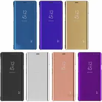 在飛比找Yahoo!奇摩拍賣優惠-三星鏡面智能皮套帶支架 note10plus note10 