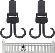 Baby Stroller Hooks - Adjustable Stroller Hooks Non-Slip Design,Heavy Duty Attachment Bag Clips for Car or Shopping Cart Organizer Accessory
