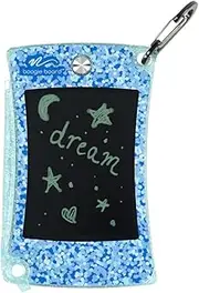 Boogie Board Jot Pocket Writing Tablet – Doodle Board Kids Travel Essentials LCD Screen Instant Erase Stylus Pen Kickstand Drawing Pad Girls Boys Educational Toy Birthday Gift Shimmer Collection Blue
