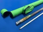 Green Powerplay Infinity Ash Timber Pool Cue + Lime Green Golf Style Case Combo