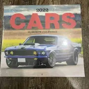 2022 Cars 16 Month Wall Calendar 11 X 10”- New