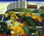 Oil painting Preston-Dickinson-Fort-George-Hill Preston-Dickinson-Fort-George-Hi