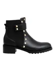 [Belle & Bloom] City Lights Mini Leather Ankle Boot in Black