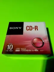 Sony 10 Pack CD-R Optical Media 700MB/MO 1x-48x New Fast Shipping 10 CDs