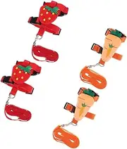 BELLIFFY 4pcs Adjustable Bunny Harness Leash Set for Small Pets Cute Vest for Kittens Puppies Cats and Dogs Comfortable Wear Resistant Lightweight for Walks and