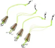 BESPORTBLE 4Pcs Scratch Metal Fishing Hooks with Barb Eye Pattern Durable Spring Hooks for Fishing Accessories Strong Pe Line Design Present Random Color