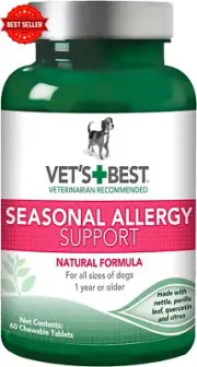 Vet’s Best Seasonal Allergy Relief Dogs 60 Chewable Tablets Dry Itchy Skin
