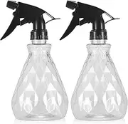 2 Pcs Spray Bottles, 500 ml/17 oz Water Fine Mist Spray Bottles, Adjustable Empty Plastic Reusable Hair Sprayer Bottles Refillable, for Cleaning Solutions, Gardening, Pets, Plants, Hair Misting