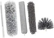WRITWAA 1Set Household Microfiber Duster for Complete Cleaning Extendable with Multiple Brush Heads for High Ceilings Ceiling Fans and Hard to Reach Areas