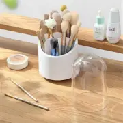 Desktop Makeup Brush Storage Bucket Cup Holder With Lid Rotating Makeup Lipstick