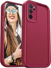 [DESSEN] Case for Oppo A16 / Oppo A16s / Oppo A54s Mobile Phone Case - Silicone Protective Case Shockproof Camera Protection Case Soft TPU Bumper Cover Wine Red