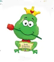 3 piece Kiss Frog Balloon Foil Mylar Princess Balloon