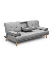 [Artiss] 3-Seater Faux Linen Sofa Bed 188cm in Grey