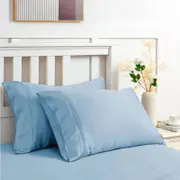 LINENOVA 100% Bamboo Pillow cases Slip Cover Pillowcase - Teal blue Queen