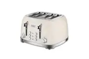 Philex 6 Setting 240V 4 Slice Retro Electric Defrost Reheat Bread Toaster White