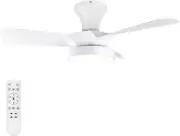 Ceiling Fans with Lights Remote, 32 Inch Low Profile Ceiling Fan with 3 Colors