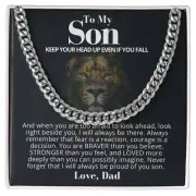 To My son Cuban Link Necklace Message graduation birthday gift from mom