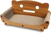 VaKa Cat Scratching Board, Cat Scratcher Corrugated Cardboard MDF Frame with Catnip Toy for Indoor Cats (Model D)