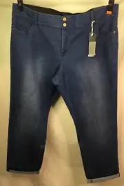 AUTOGRAPH DENIM DARK “GIRLFRIEND” STRETCH ROLL HEMLINE JEANS SIZE 26 NEW #31