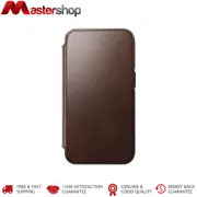 Nomad Modern Horween Leather Folio Case iPhone 15 Pro - Brown