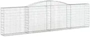 Arched Gabion Baskets 7 pcs Galvanised Iron - Sturdy Garden Planters for Outdoor Landscaping, 400x30x100/120 cm, Durable & Rust-Resistant