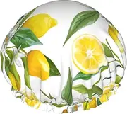 Fresh Tropical Lemons Print Various Activities Shower Cap Reusable Soft And Lightweight Bath Hair Cap Long Hair