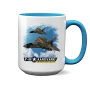F-111 Aardvark In The Clouds Light Blue 15oz Mug
