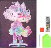 Gem Painting Kit - Rhinestone Art Craft Set,Rhinestone Art Painting Kit, Anime Girl Gem Art Kit, Luminous Princess Gem Painting