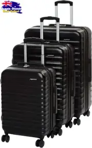 3-Piece Hardside Spinner Luggage Set – Expandable Suitcase, 55/68/78cm, Black