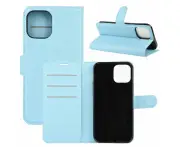 For iPhone 12 / 12 Pro Case, Lychee Texture Folio Shielding Case Wallet, Blue