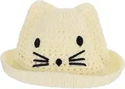 [DEARMAMY] Woven Hat Sun Hat Floppy Beach Hats Fitted Hat Bucket Hats for Women Bucket Hats for Girl Girl Hats Cap Cotton Pink