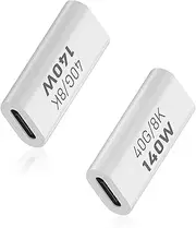 Duttek USB C Coupler 40G, USB C Female to Female Adapter PD 140W, USB C to USB C Adapter with 8K@60Hz Video Display Compatible for Thunderbolt 4/3, MacBook Pro/Air, iPad, Laptop, Phones (2Pack)