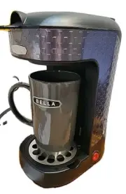 New BELLA One Cup Coffee Make One Scoop/One Cup Compact with Reusable Filter Mug