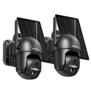 2 Pack Outdoor Camera Wireless, 2K Solar Security Cameras Wireless Outdoor 36...