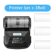 80mm Thermal Printer Portable Receipt Ticket Wireless Bluetooth Mobile Pocket Bill Printer Android Phone PC Printer Blue 3Roll