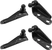 2 Sets Gas Strut Mounting Brackets,10mm Ball Stud I-Type Mounts for Gas Struts /Lifting Brackets /Spring Prop (Black, I-Type (2Pcs A Model+2Pcs B Model)