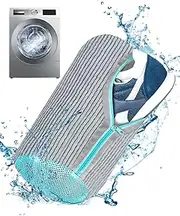 MRUN BONE Shoe Wash Bag Washing Machine, 360° Cleaning Fluff, Laundry Shoe Bag with Zipper, Mesh Shoes Laundry Bag for Trainers (Grey)