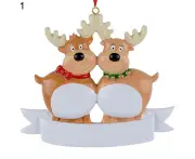 Christmas Figurine Eco-friendly Not Easy to Break Tiny Size Elk Hanging Mini Resin Christmas Pendant for Decoration