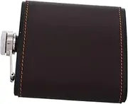 OHPHCALL Stainless Steel Wine Pot 6oz Flask Leather Wrap Leakproof Compact Size for Travel Camping